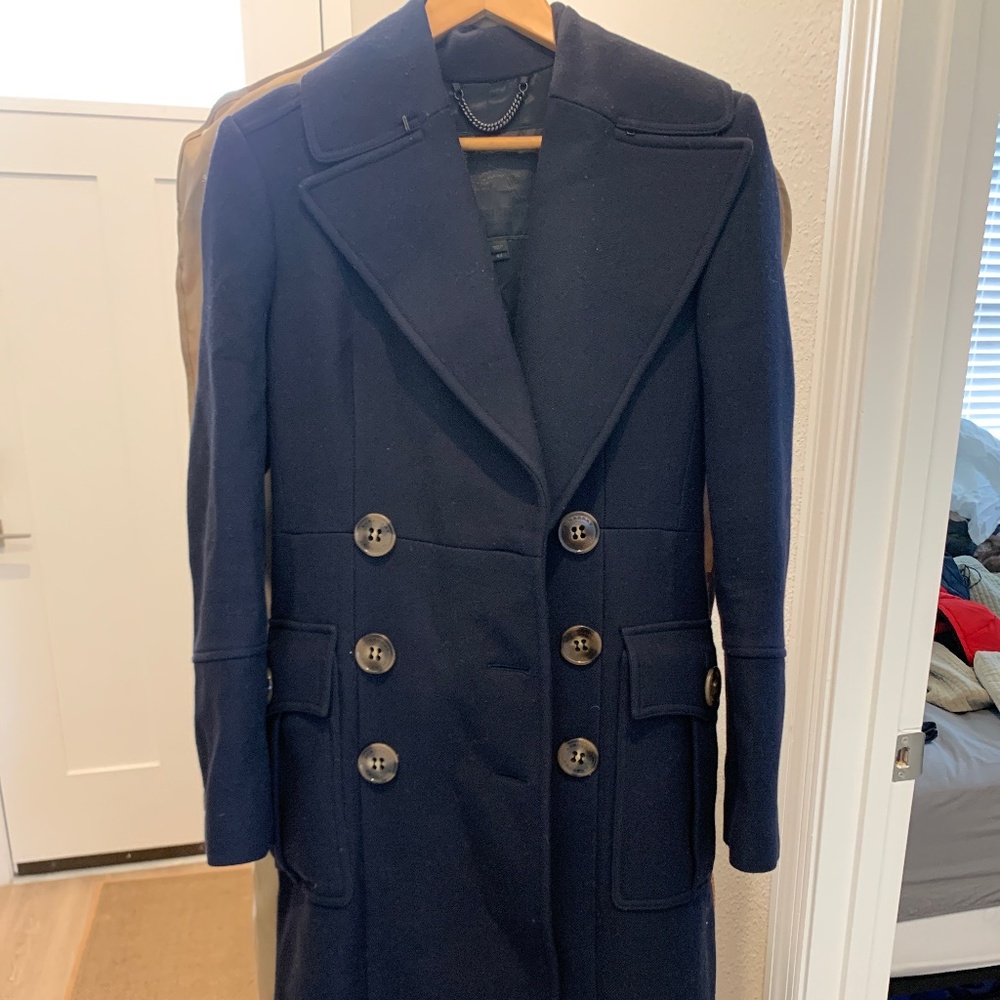 Navy Blue Burberry Coat